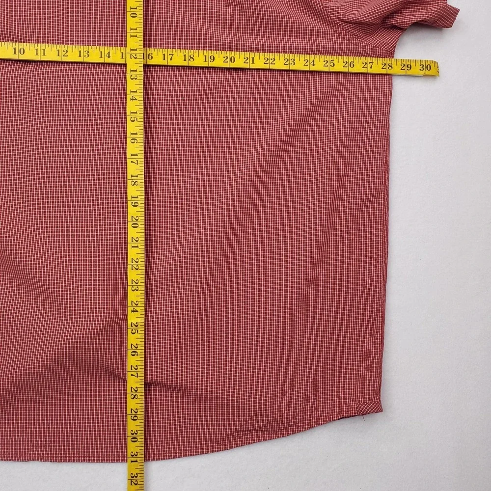 North Face Shirt Mens XXL Red Graph Check Button Up Short Sleeve Outdoor